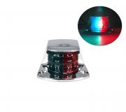Navigation Red Green Chrome Plated Housing Bi-Color Bow Light